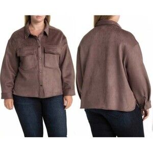 NWT Sanctuary 3x XXXL Dakota Shacket Jacket Portobella Dark Brown Soft Pocket
